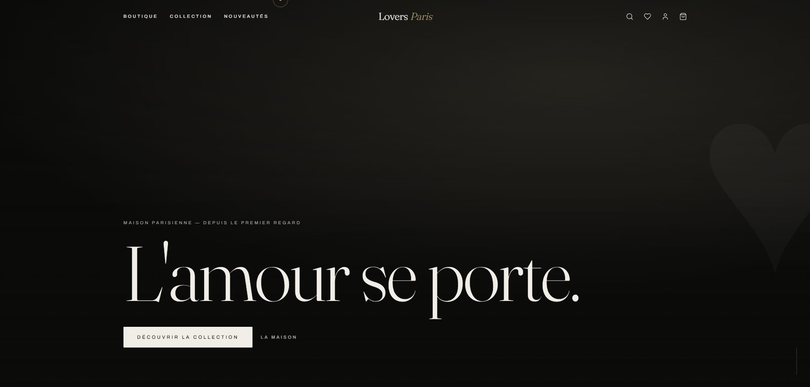 Capture du site Lover's Paris